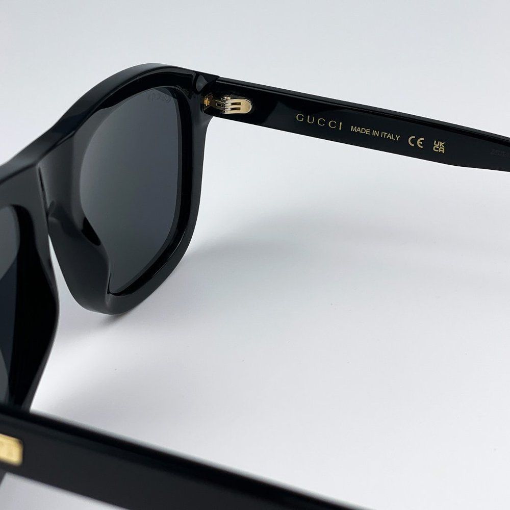 Gucci GG1316S 001 Sunglasses Black Grey Square Unisex - Picture 9 of 11